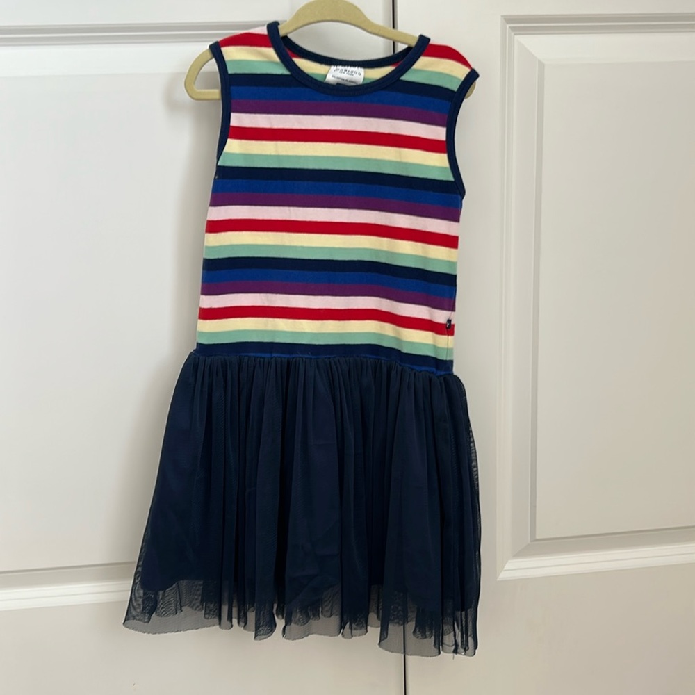 Toobydoo girls rainbow and navy tulle dress; size 6, great shape!